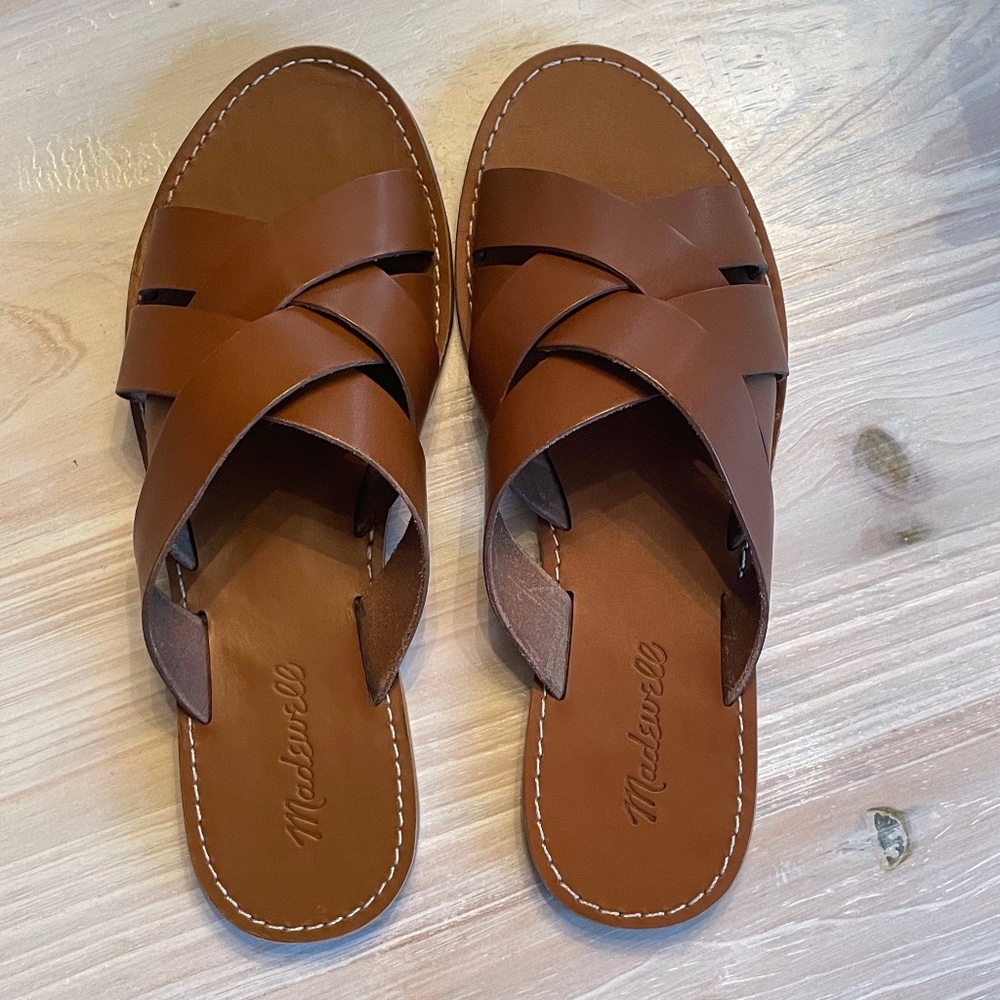 Madewell Boardwalk Woven Sandals Brown NWT 8.5